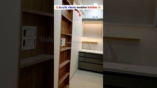 new 2024 Acrylic sheets modular kitchen design ideas 🔥 #vishalfurniture  #shortvideo