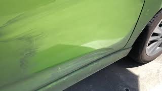 Paintless dent Repair on Chevy Spark door