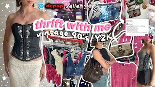 THRIFT WITH ME | 90s/Y2k THRIFT HAUL | FULL TIME DEPOP SELLER 🎀💋⭐️