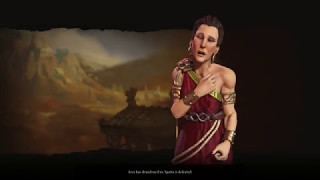 Civilization 6 Gorgo of Sparta Defeat Cutscene