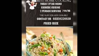 TODAY IFTAR MENU CHINESE CUISINE |2 PERSON SERVING