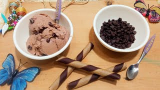 Easy and quick Chocolate Chip Ice Cream without Egg, Corn starch ,sugar and Gelatin |Frozen Dessert