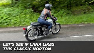 Lana rides the 1962 Norton Dominator 88 - quick ride review