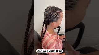 Starting a Dutch Braid #hair #hairstyle #braids #braidingtutorial #dutchbraidhairstyles #dutchstyle