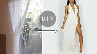 How to Make a Plunging Maxi Dress Out of Curtains (Easy Sewing!)