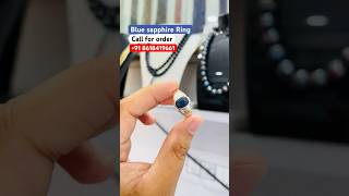 Ring of silver blue sapphire of Sri Lankan