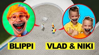 DROHNE überwacht BLIPPI mit VLAD UND NIKKI beim TANZEN um 3 UHR mittags !!