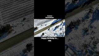 Snowy landing (happy birthday to... me) #dronevideo #dronefootage