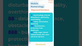 Mobile Numerology | Repeated Numbers in Mobile Numbers | Part 3