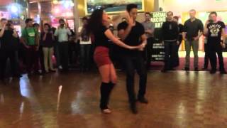 Salsa level 2 demo: Basic outside turn cross body lead combinations