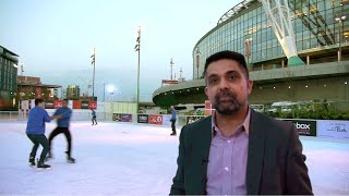 Councillor Butt visited Wembley Park's ice rink