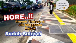 RAMPUNG..!! PROYEK PEMBANGUNAN TROTOAR DI JALAN MARGONDA DEPOK SUDAH SELESAI