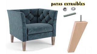 DIY -  cómo hacer patas de madera extraíbles para sillones o muebles