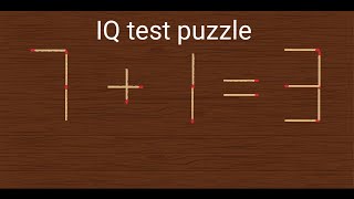 Move 2 stick to make equation correct, matchstick puzzle @brightmind91