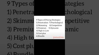 9 types of pricing strategies #shorts #video #education #marketing #youtubeshorts