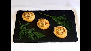 SALMON PUFF PASTRY ROLLS #fast and easy snack idea #so tasty