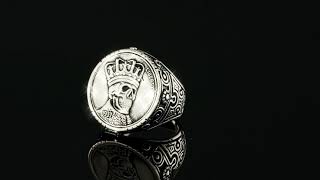 Death Coin Ring - 925 Silver Oxidized - Plain - Gorgeous Silver Ring Made By Harlembling