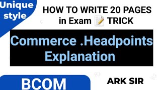 COMMERCE THEORY EXPLANATION HOW TO EXPLAIN THE ANSWERS BEST TRICK TYBCOM SEM 5 ARK SIR