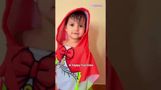 Little Red Poncho Towel for Kids | Hooded Bath Towels for Boys & Girls | Toddler Towel with Hood