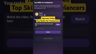 Top Skills For Freelancers | Tapswap Daily Video Codes | Tapswap 10 November Video Code