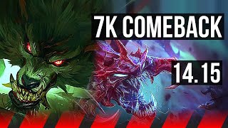 WARWICK vs CHO'GATH (TOP) | 7k comeback, Rank 6 Warwick, 6 solo kills | EUW Grandmaster | 14.15