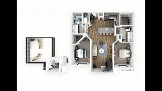 B1R Floorplan 2 Bedroom, 2 Bathroom, Penthouse - Video Tour