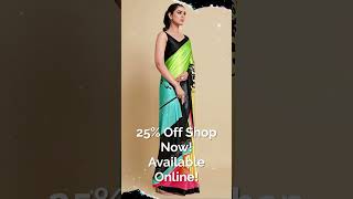 SmittenSmit Lime Green & Blue Satin Saree #bollywood #designer #fashion  #india #saree #dress #women