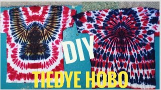 DIY How to tie dye Patriotic Eagle & Fireworks designs tutorial simple tiedye hobo style