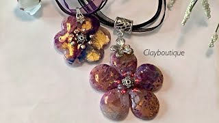 Polymer Clay faux Fused Glass Pendants