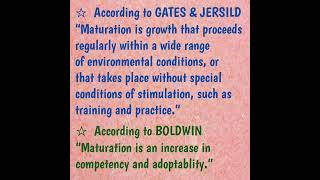 Definition of Maturation | Definition of maturation b.ed notes | #youtube #shorts