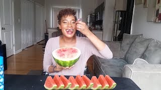 Girl vs Watermelon Chit Chat & Eat W/ Me ꟾ Mukbang ⚠️ : Eating Noises ꟾ ELITE THE PHOENIX