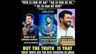 Best dancer is #@AlwaysRamCharan #alluarjun #ntr #😍R❤️A❤️R😍..💪🫶there bond was awesome 🤩🥰