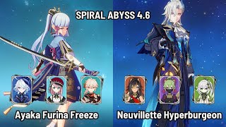 C0 Ayaka Furina Freeze | C0 Neuvillette Hyperburgeon | Spiral Abyss 4.6 Floor 12 | Genshin Impact