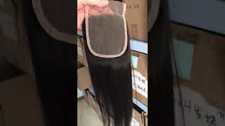 Virgin human hair hand tied lace closure 4 *4"