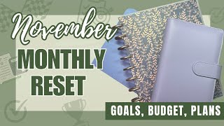 Monthly Reset: Budget, Goals, Planner Refresh | November 2024