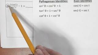 Lesson 5.1 and 5.2: Trig Identities, Day 2(part two)