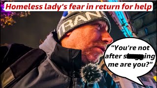 Liverpool’s homeless woman’s fear in return for help!! Yes THAT video