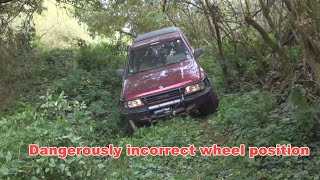 Opel Frontera Sport offroad / wrong wheel position rookie driver