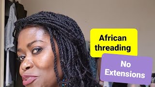 African threading (mini) for length retention #shorts