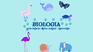 Biologia  - Aula sobre o REINO ANIMAL: Exercícios