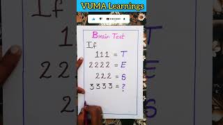 Brain Test #maths #ytshorts #vumalearnings #youtubeshorts #braintest