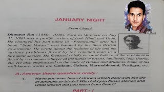 bihar board class 10th  english 2nd book"january night" 2023