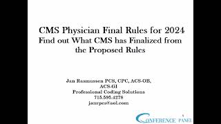 CMS Physician Final Rules for 2024 :- Find out What CMS has Finalized from the Proposed Rules