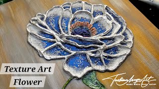 180 INCREDIBLE 3D Peony Flower Texture Art Technique with Silver Leaf and Resin!