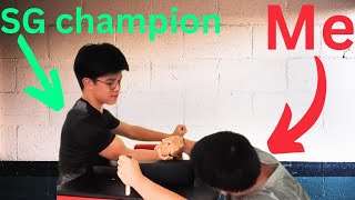 Training With Singapore's STRONGEST 14 Year Old Arm Wrestler (ft. krpulls )