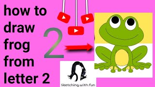 very easy frog drawing trick 💯👍|frog kesy bnaen