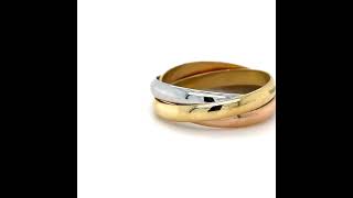 Cartier 18ct 3 Tone Gold Trinity Ring 8.46g