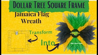 Wreath Making | Dollar Tree Square Frame | Jamaica Flag Wreath #squarewreath #houstontx