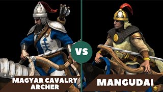 AOE2: 120 MAGYAR HEAVY CAVALRY ARCHERS VS 120 ELITE MONGOL MANGUDAI