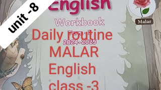 Daily routine -Malar English term 1 -ennum ezhuthum work Book answer key.